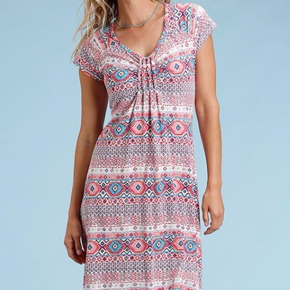 Fresh Produce Emma Dress Size Small Stamped Geo Print